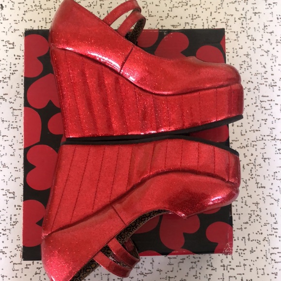 TUK red sparkle T&R Mary-Jane Anchor Wedge - Picture 8 of 9